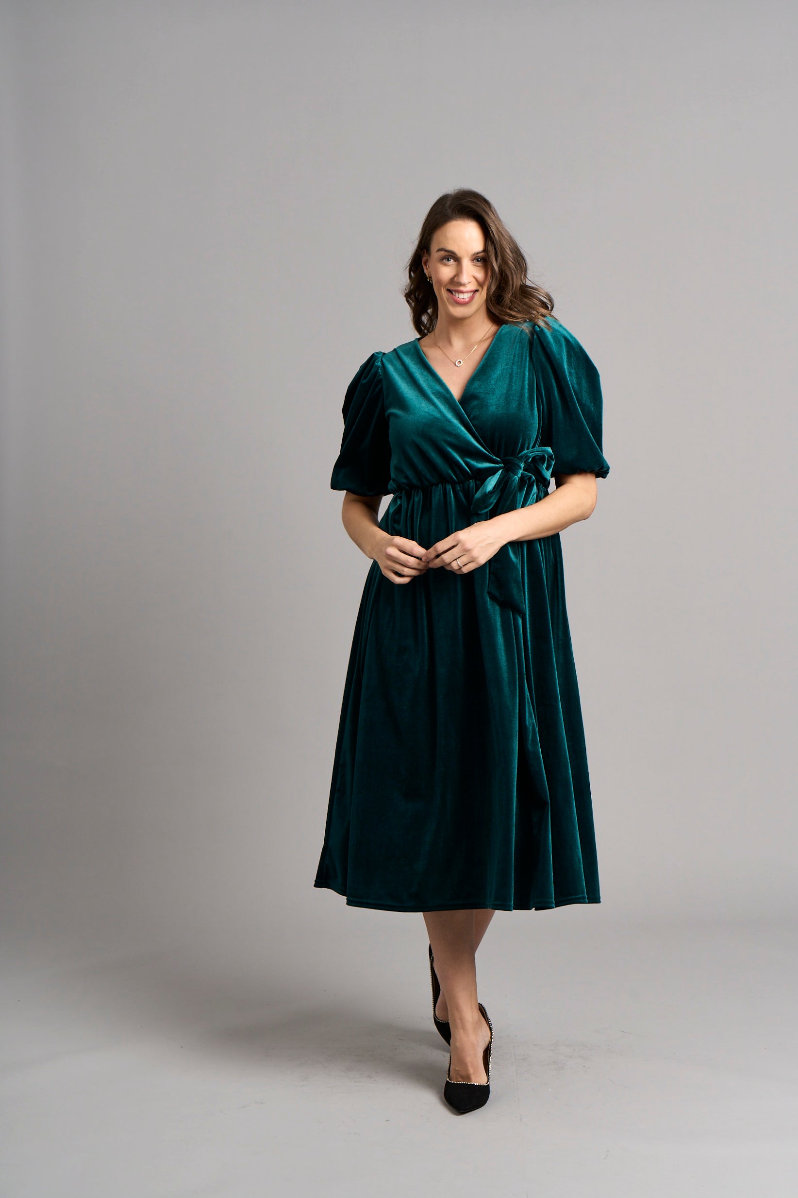 Velvet top tie dress